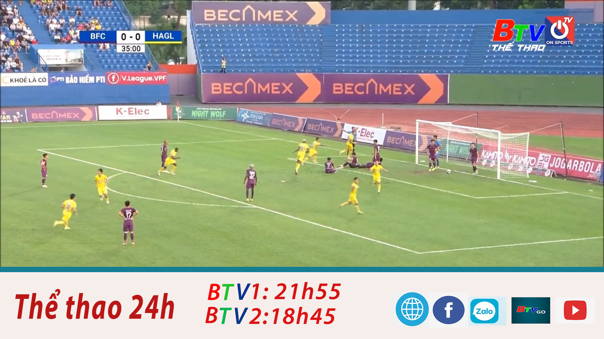 Vòng 16 V.League 2022 – Becamex Bình Dương – Hoàng Anh Gia Lai: 1-1